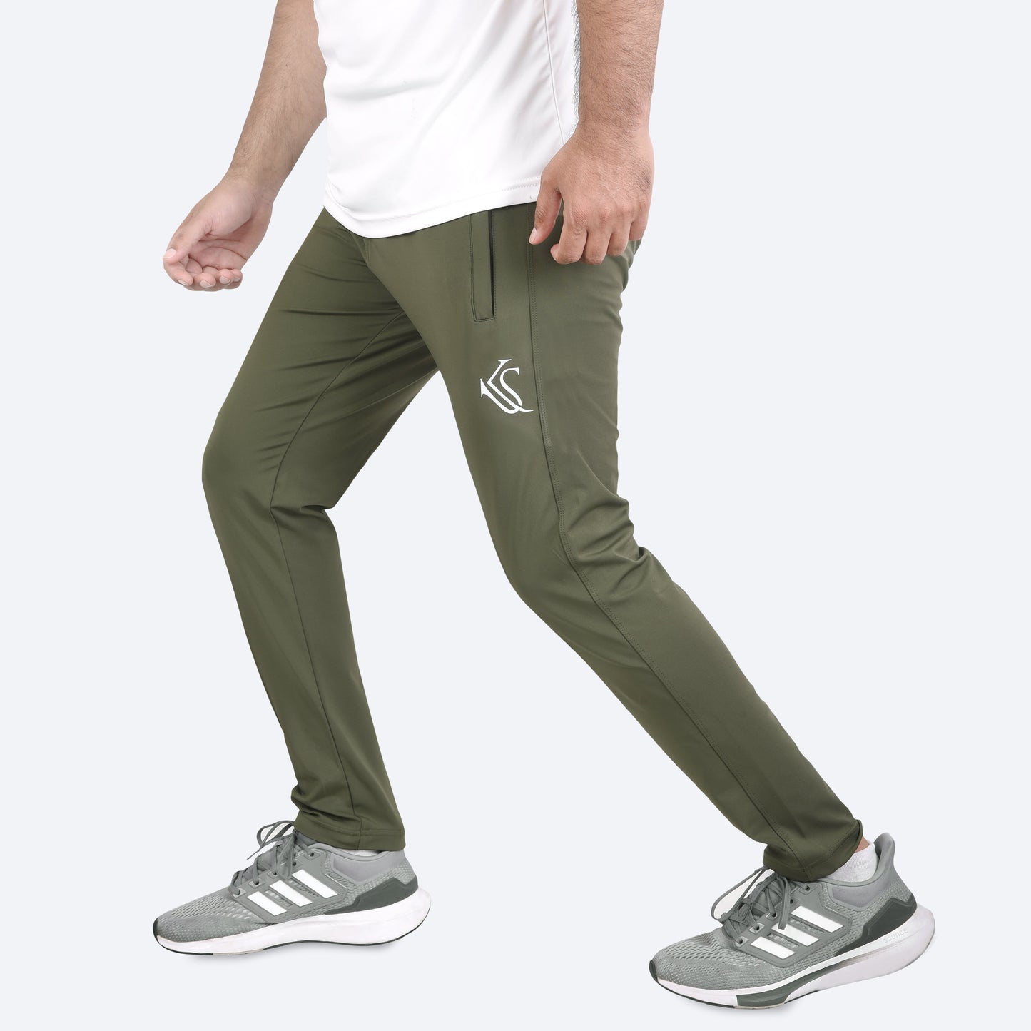 Olive Mens Dry Fit 4 Way setrach Sports Trouser