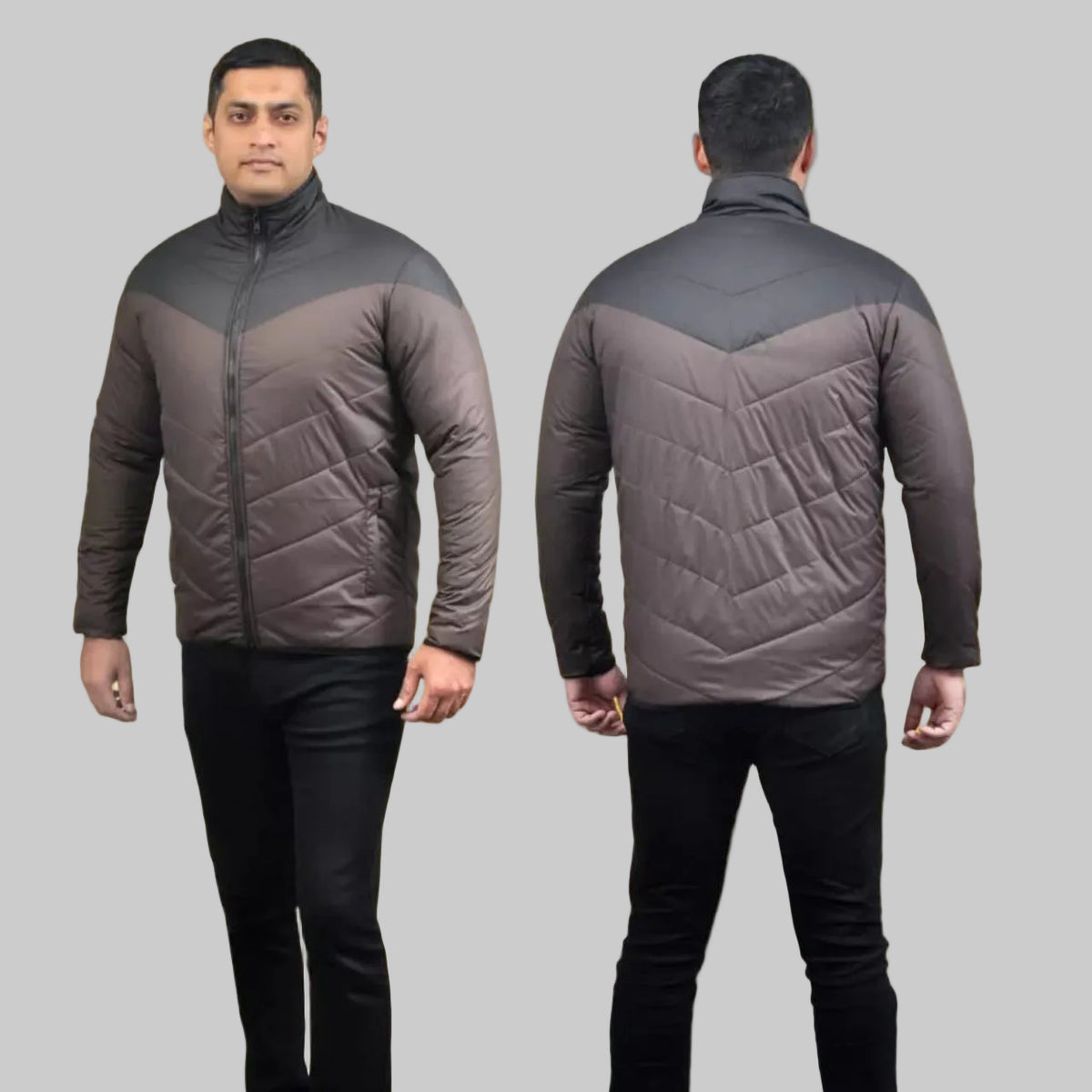 Dark Brown Puffer Jacket Men