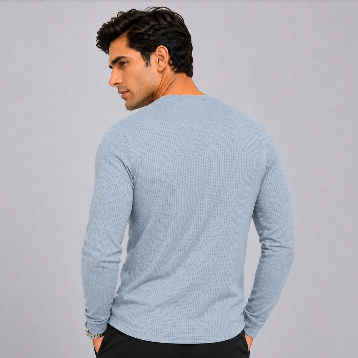 Grey Men's Full Sleeve Dry Fit T-Shirt