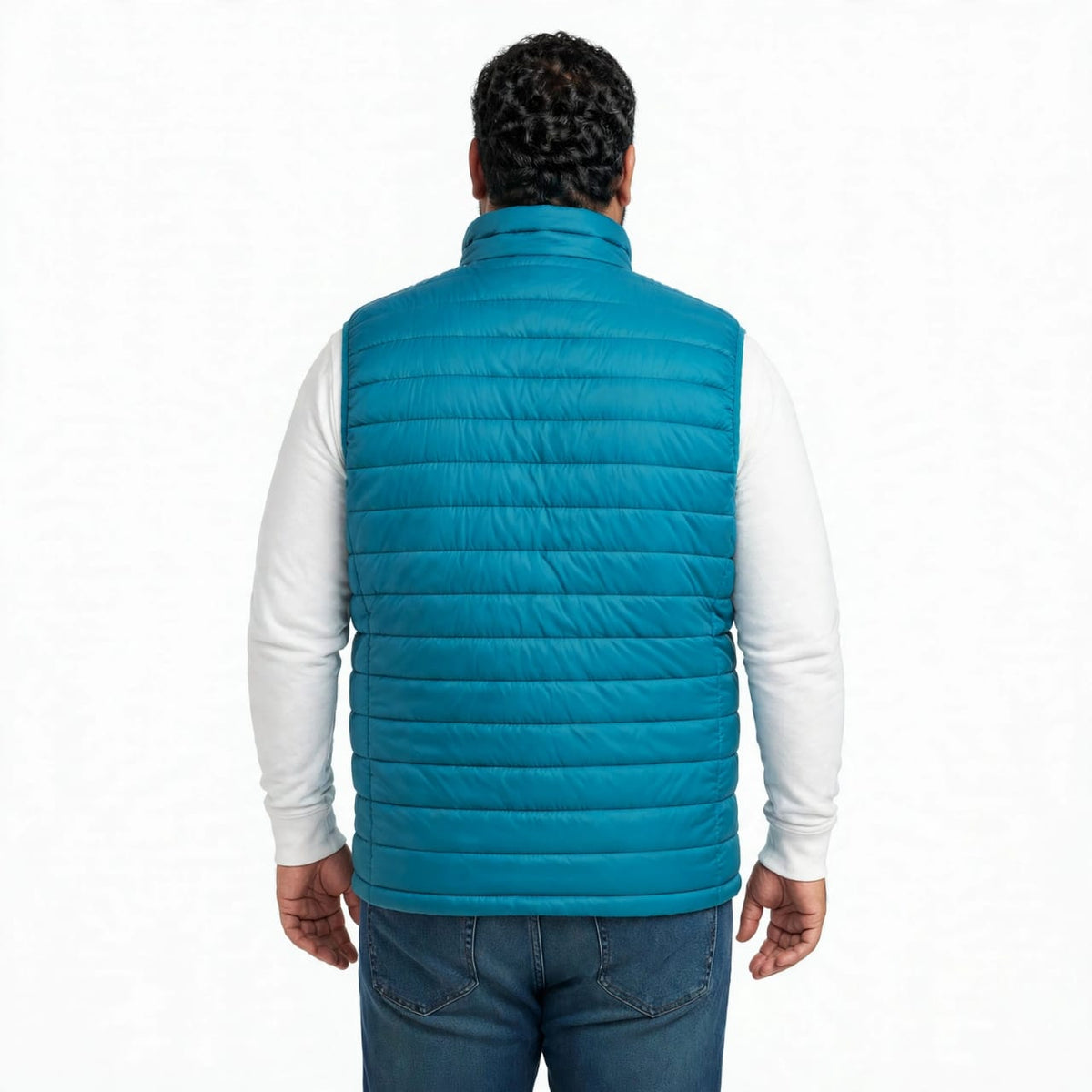 Khambra AzurePeak Men's Blue Quilted Sleeveless Jacket