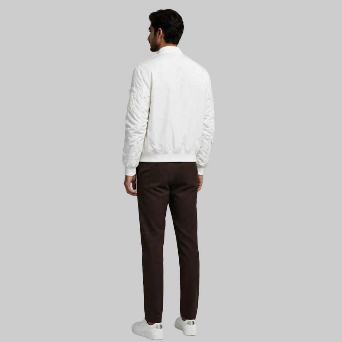 White Waterproof Bomber Jacket for Bikers