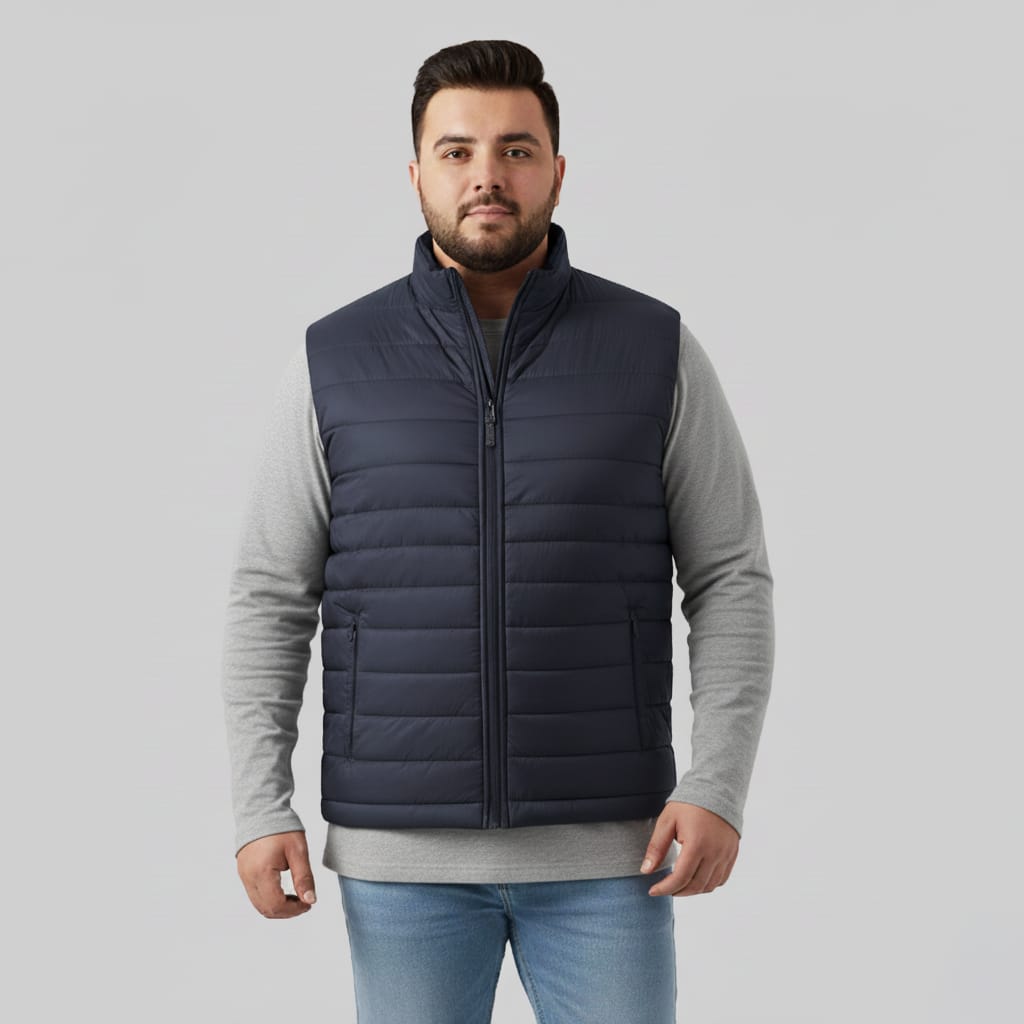 Men's Puffer Gilet Jacket | Plus Size Sleeveless Winter Vest