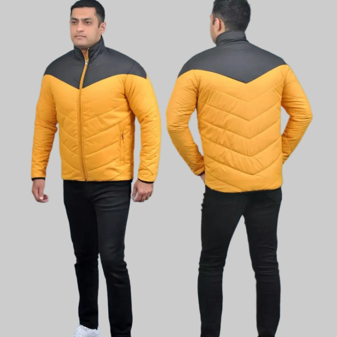 Yellow Two Tone Puffer Jacket Men Pakistan