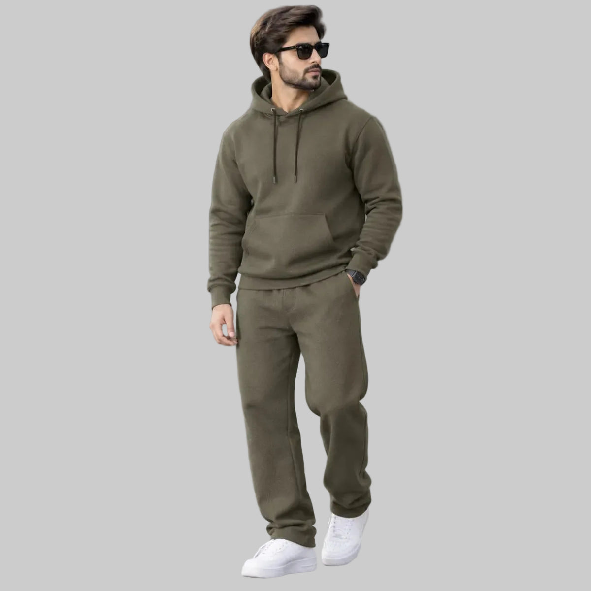 Olive Green Premium 360 GSM Fleece Tracksuit