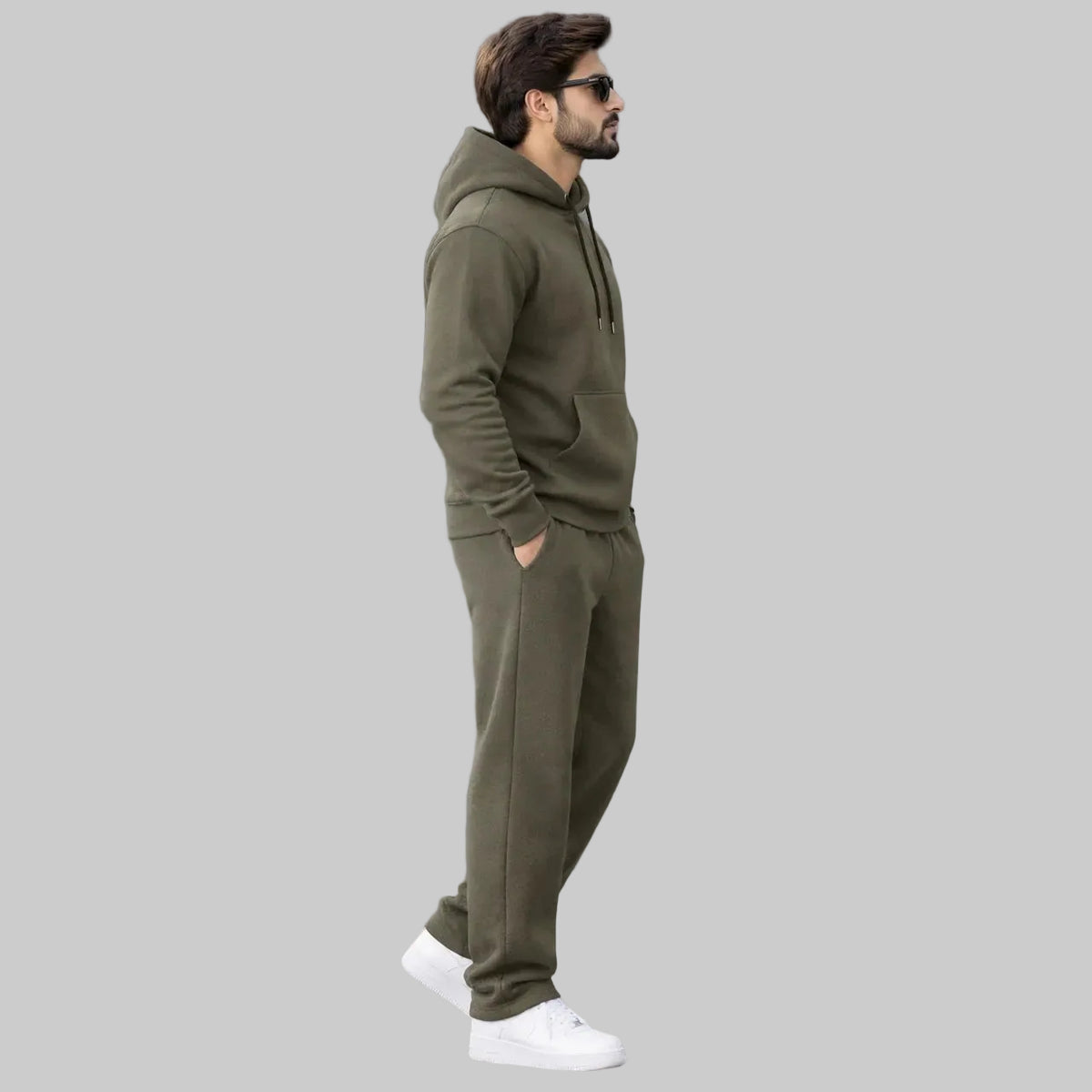 Olive Green Premium 360 GSM Fleece Tracksuit