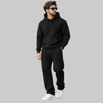 Jet Black Premium 360 GSM Fleece Tracksuit