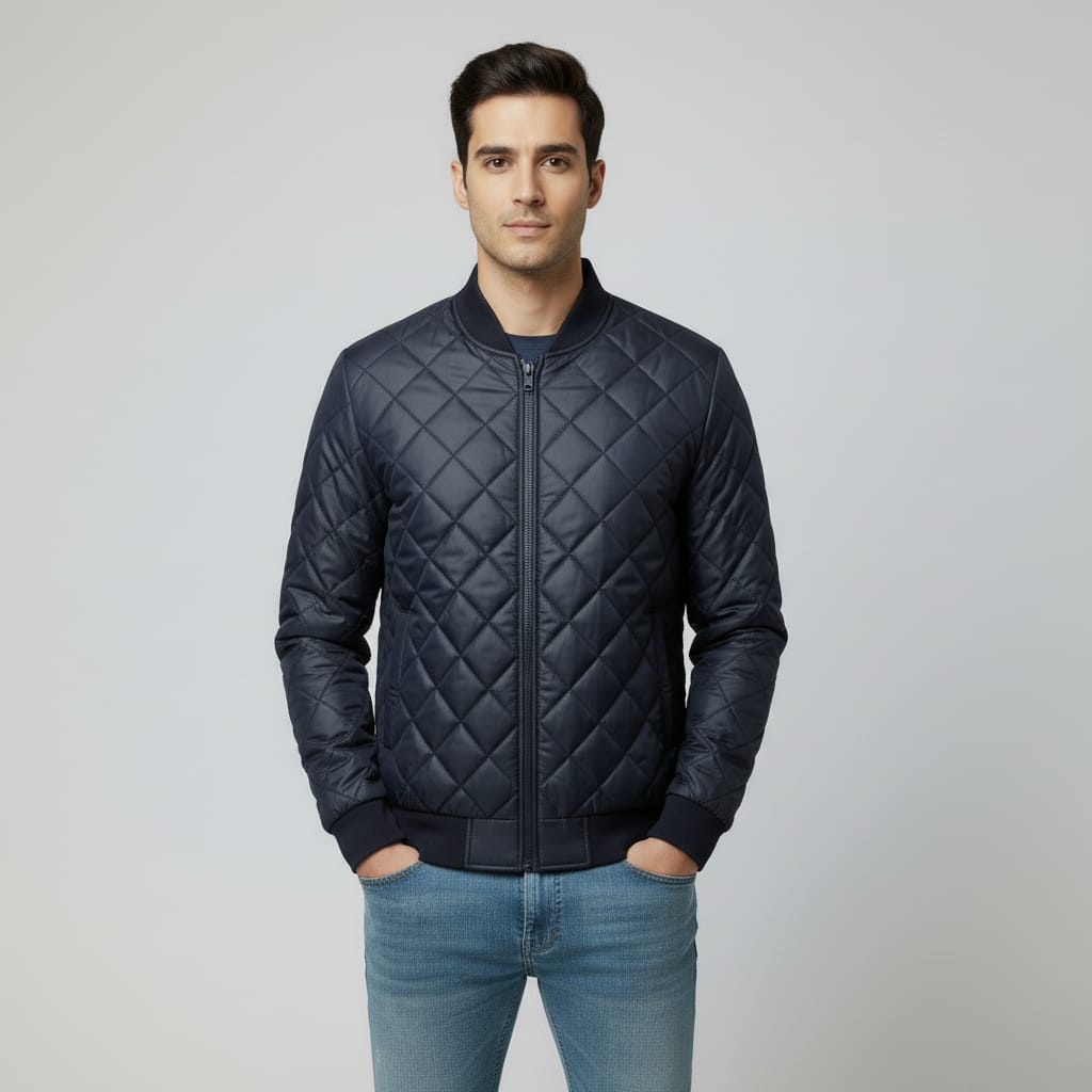 Casual diamond stitch jacket