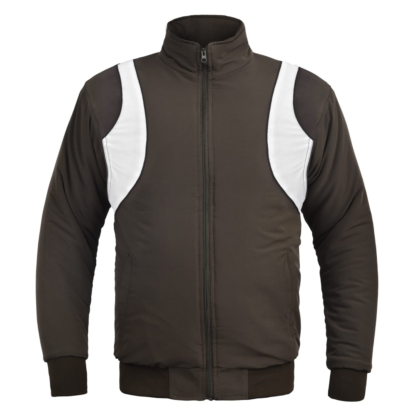 Two-tone winter jacket dark brown