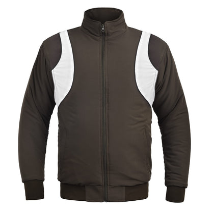 Two-tone winter jacket dark brown