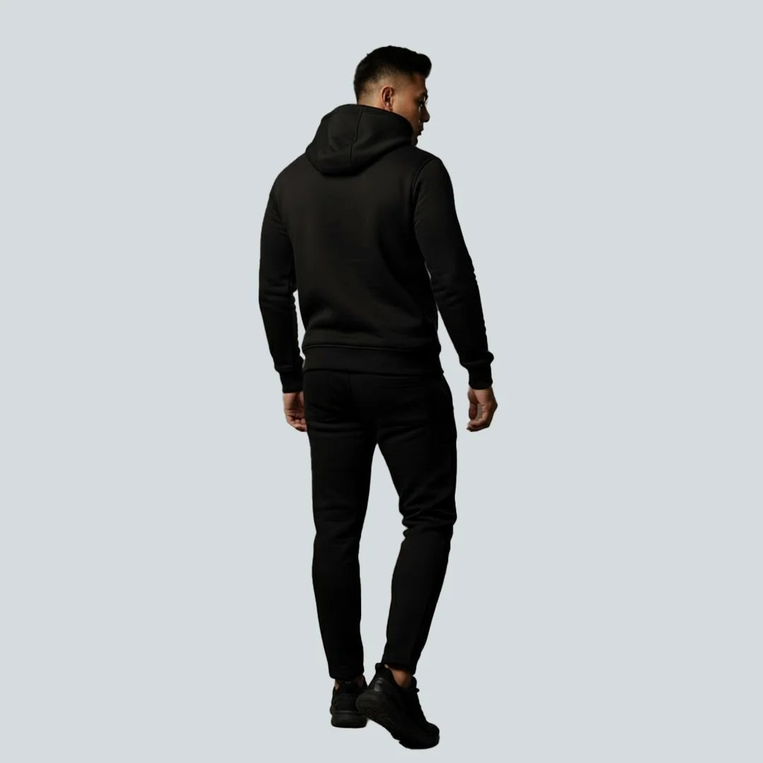 Premium Men's Black Fleece Training Suit