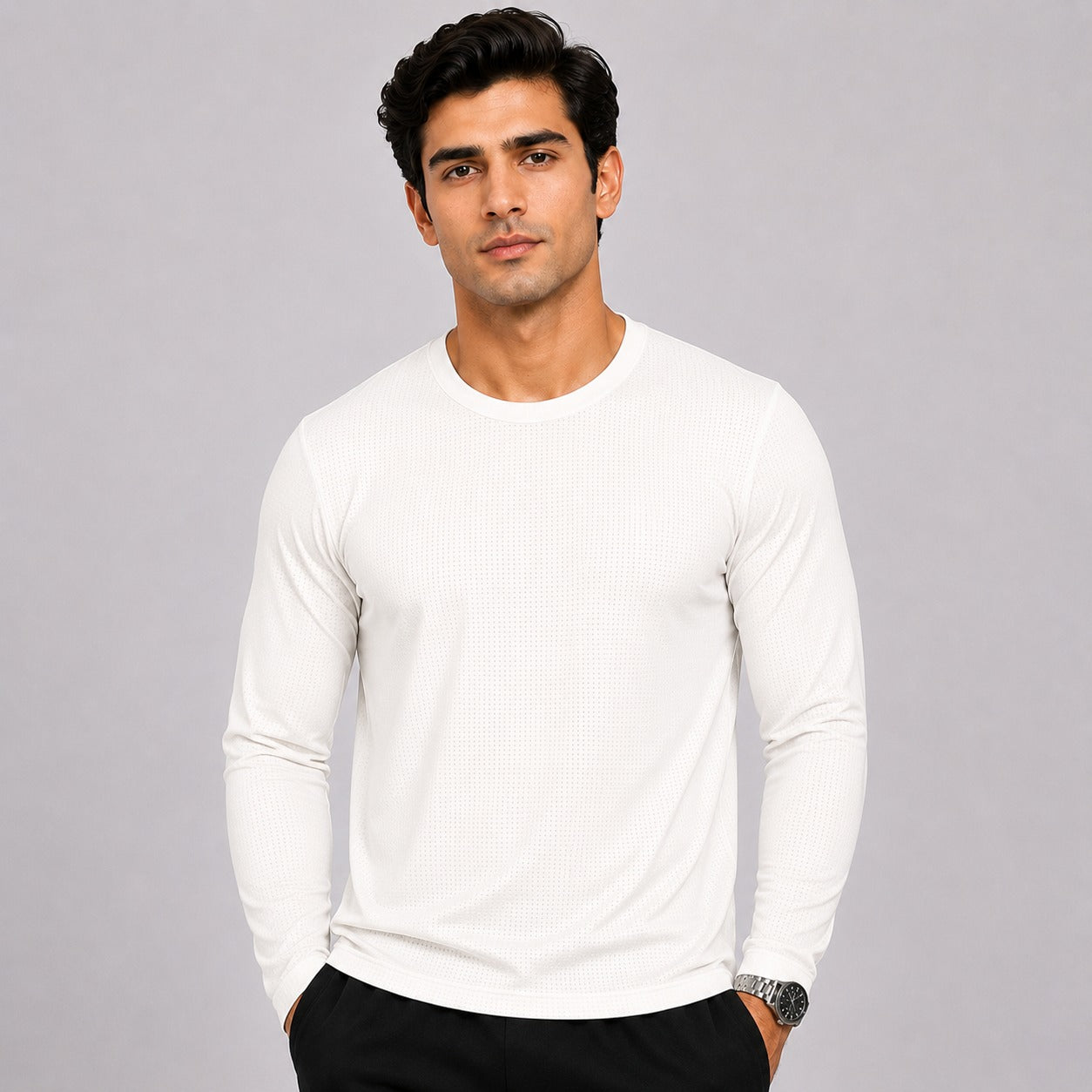 Off White Men's Full Sleeve Dry Fit T-Shirt
