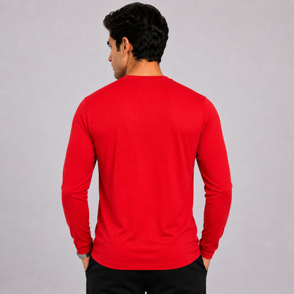 Red Men's Full Sleeve Dry Fit T-Shirt