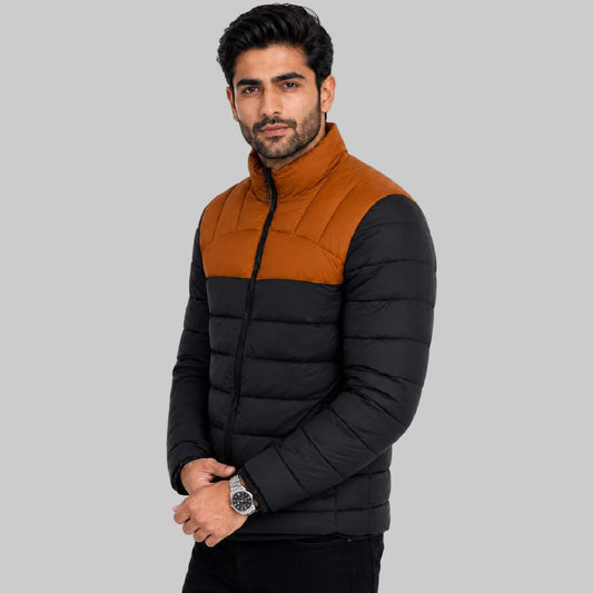 Men’s Puffer Jacket – Rust & Black