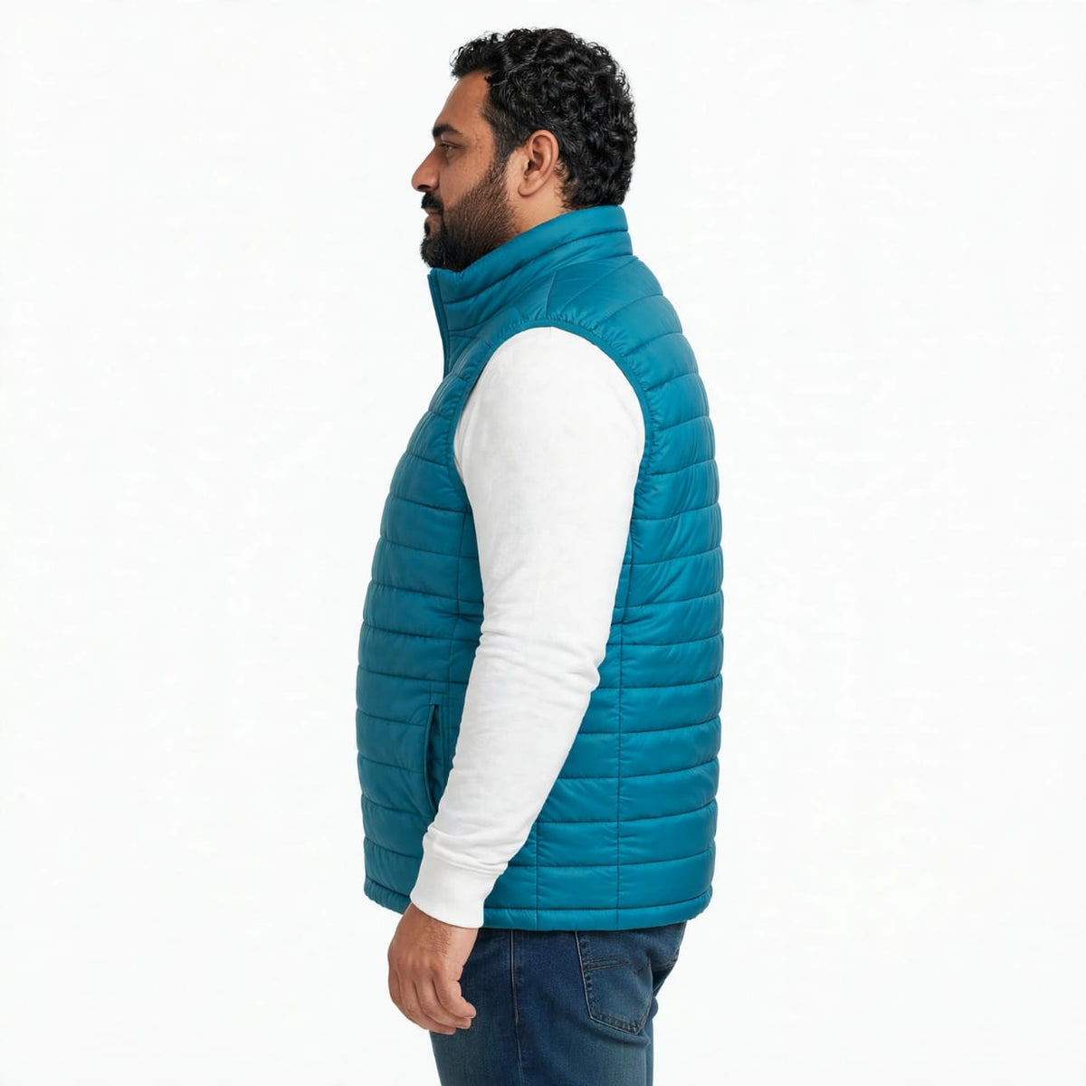 Khambra AzurePeak Men's Blue Quilted Sleeveless Jacket