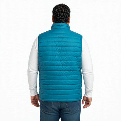 Khambra AzurePeak Men's Blue Quilted Sleeveless Jacket