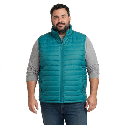 Men’s Aqua Blue Quilted Sleeveless Jacket