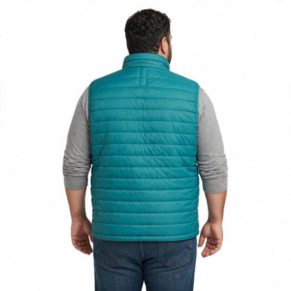 Men’s Aqua Blue Quilted Sleeveless Jacket