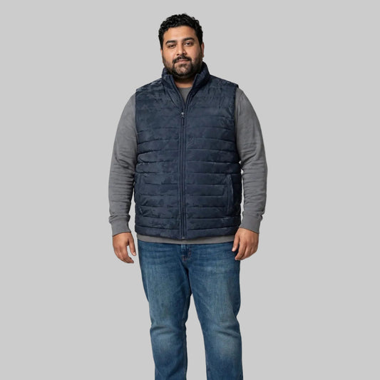 Men’s Navy Blue Camouflage Puffer Jacket