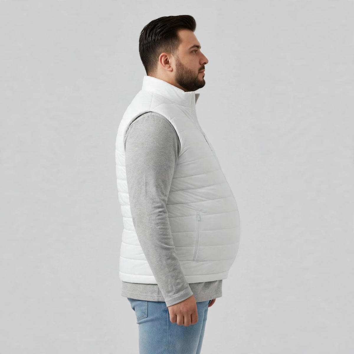 Men’s White Waterproof Sleeveless Jacket