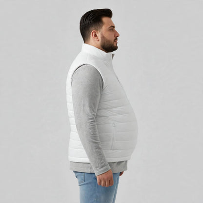 Men’s White Waterproof Sleeveless Jacket