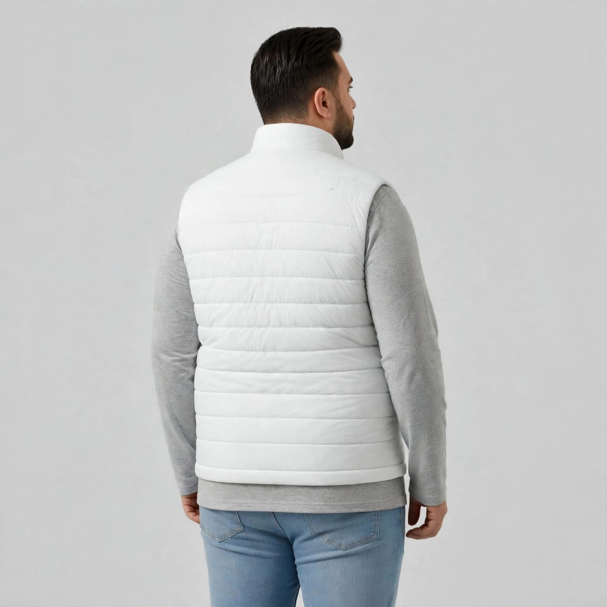 Men’s White Waterproof Sleeveless Jacket