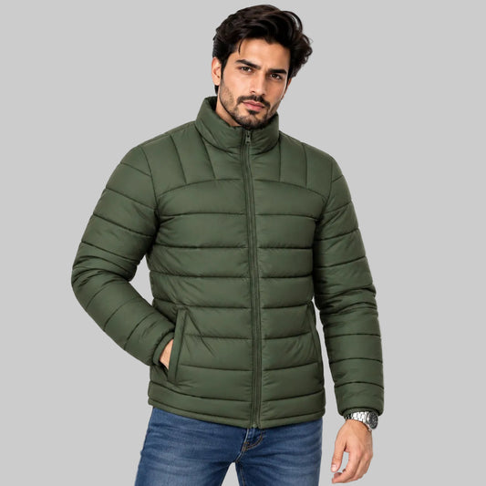 Men’s Olive Quilted Puffer Jacket