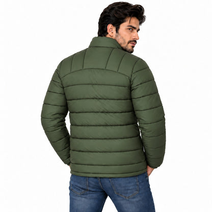 Men’s Olive Quilted Puffer Jacket