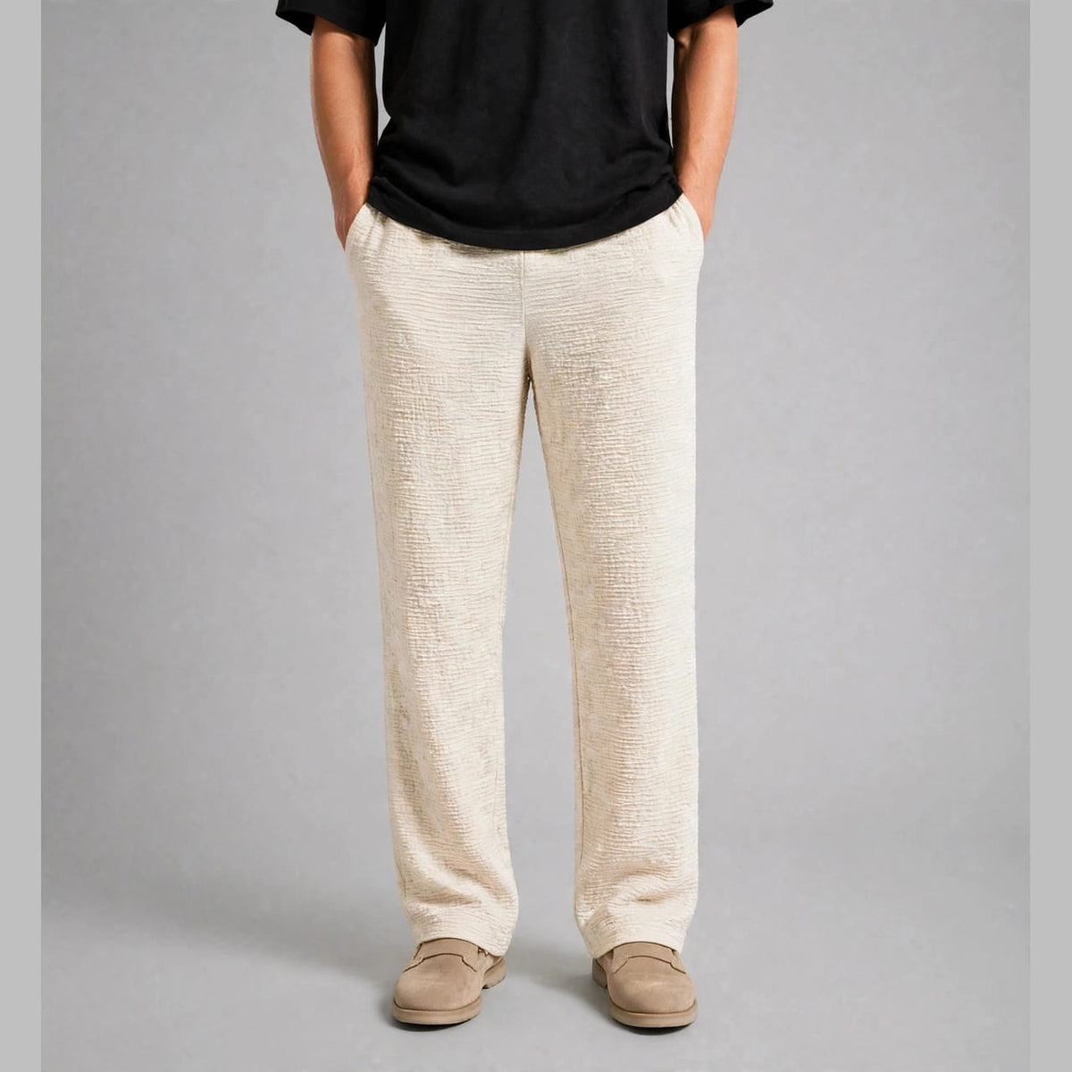 Men’s Lightweight Crushed Baggy Trousers