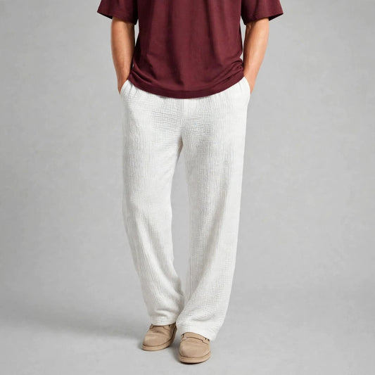 Men’s White Baggy Trousers – Karnchi D2
