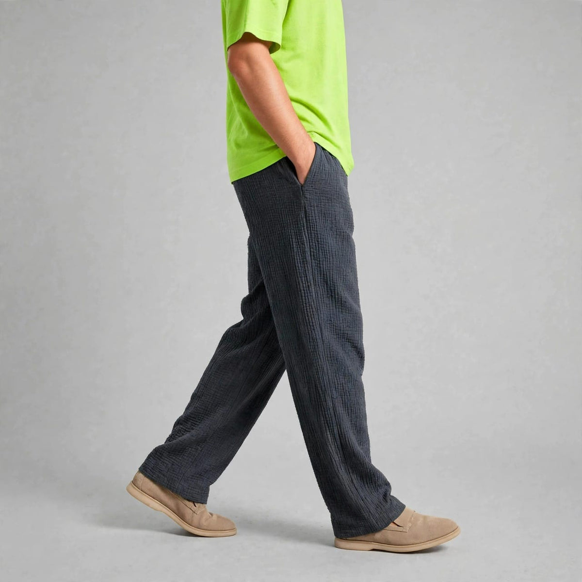 Charcoal Grey Crushed Trousers