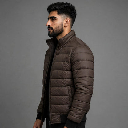 Men's Dark Brown Puffer Jacket | The Signature puffer Edition