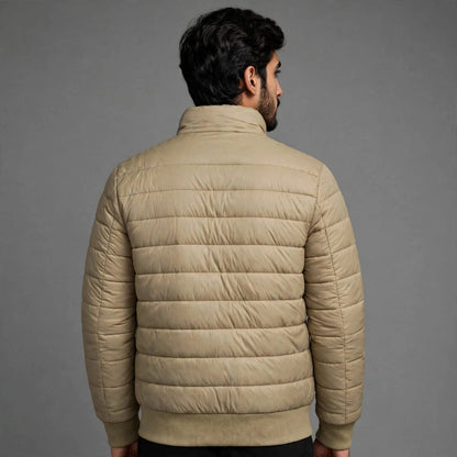 Men’s Beige Quilted Puffer Jacket