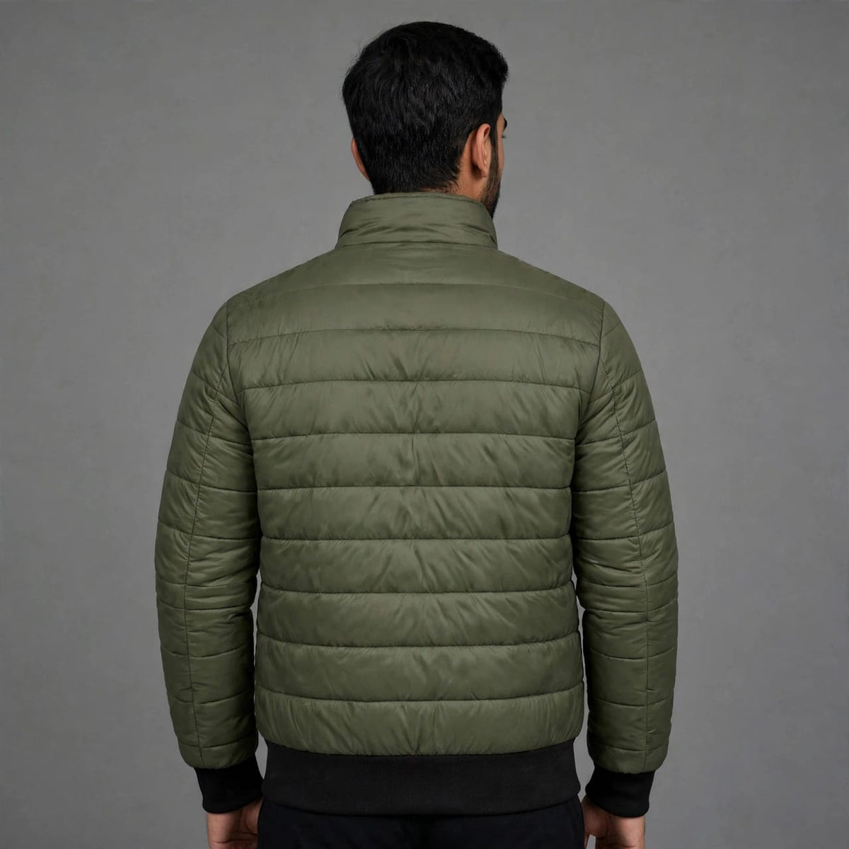 Men's Olive Green Puffer Jacket | Premium Winter Edition