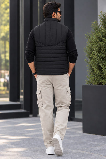 Onyx Ridge Men's Black Sleeveless Puffer Jacket