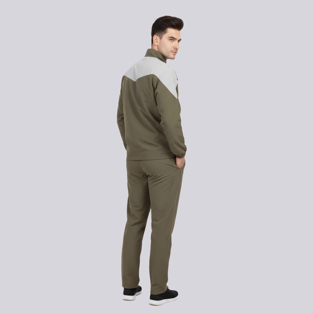 Olive Grey Cut Mens Tracksuit