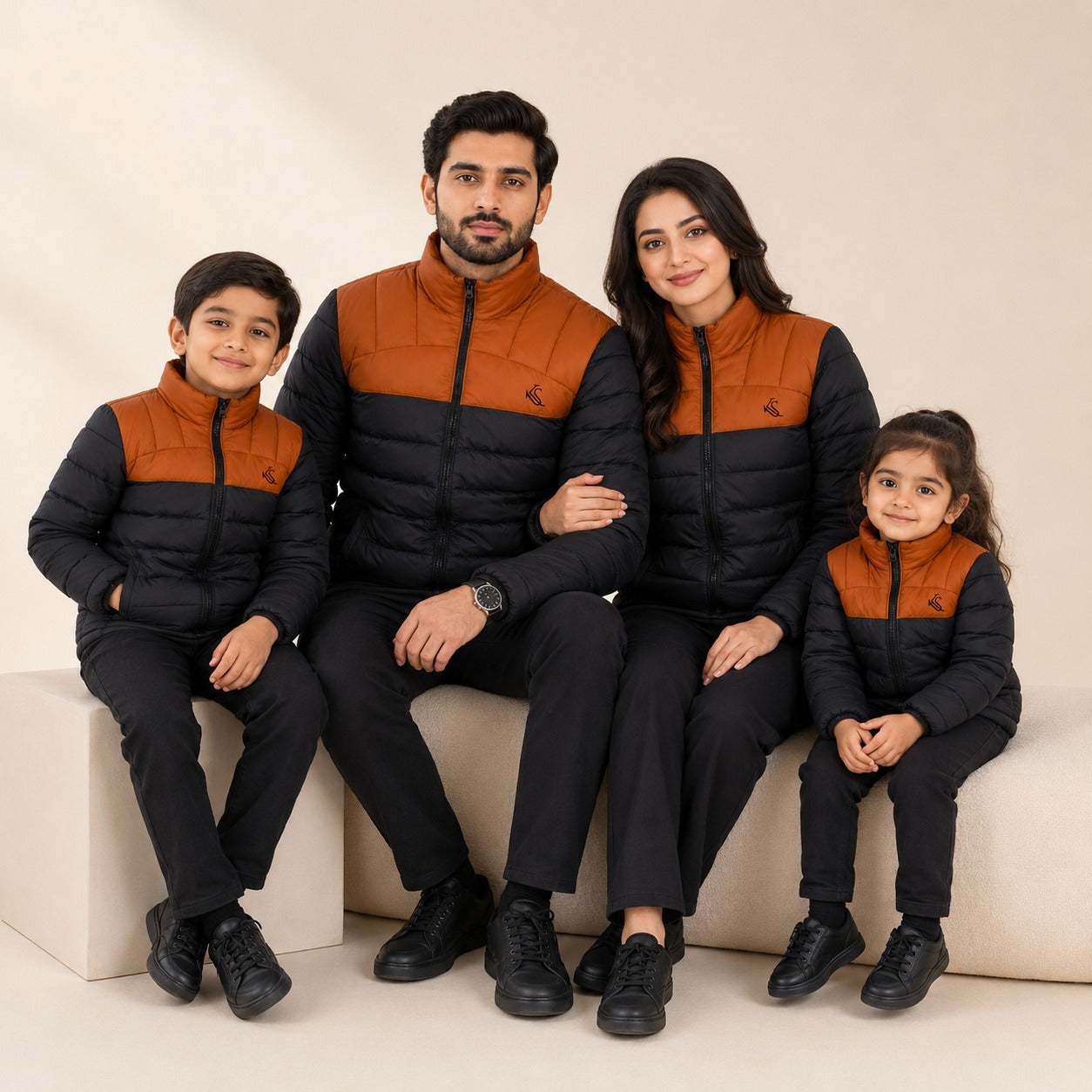 Men’s Puffer Jacket – Rust & Black