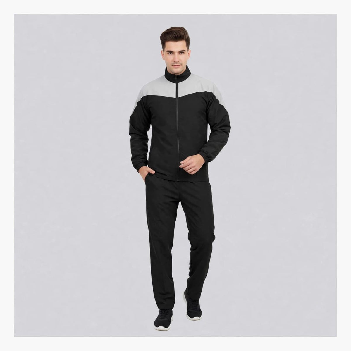 Olive Grey Cut Mens Tracksuit