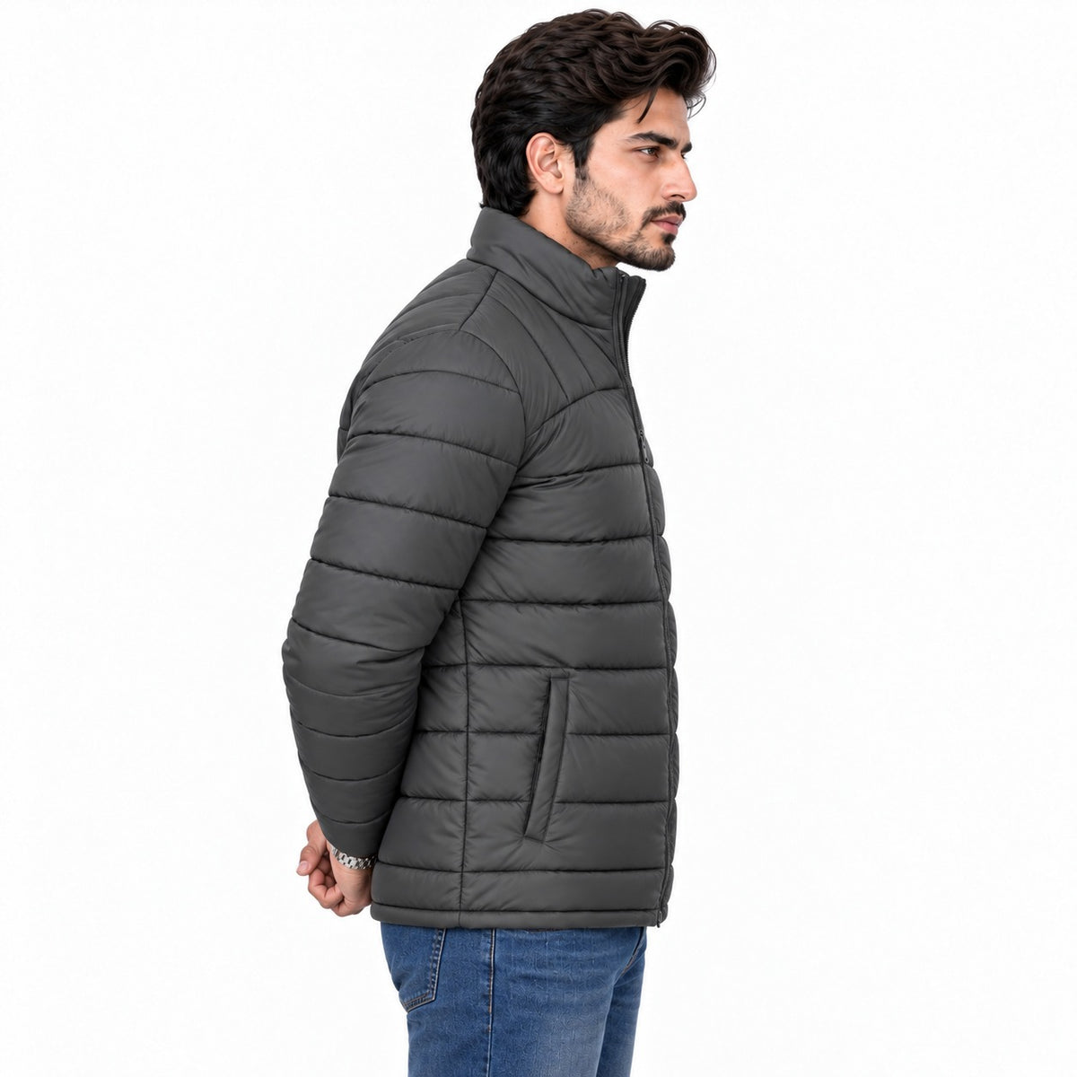 Duskline Men’s Dark Grey Puffer Jacket