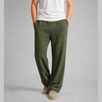Men’s Olive Green Crushed Trousers
