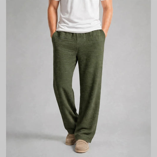 Men’s Olive Green Crushed Trousers
