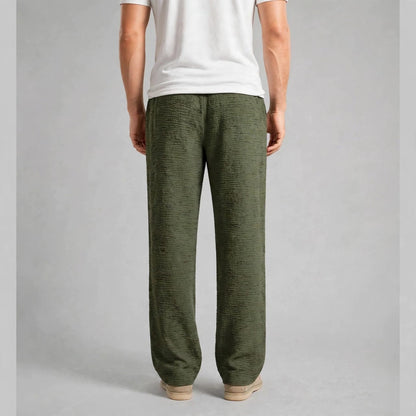 Men’s Olive Green Crushed Trousers