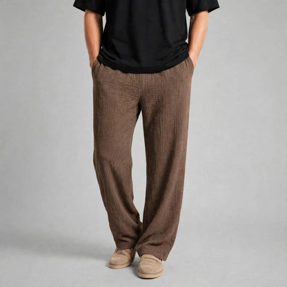 Crushed Brown Wide-Leg Trousers