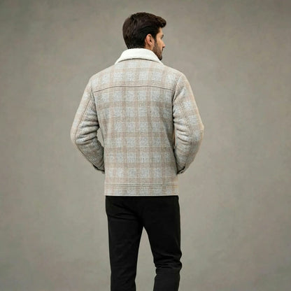 Men’s Alpine Check Wool Winter Jacket – Plush Lined