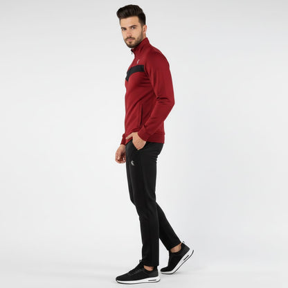 burgundy sports tracksuit for men