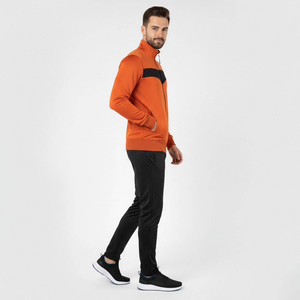 orange winter tracksuit for men