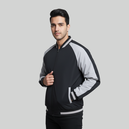 Men’s Grey & Black Bomber Jacket