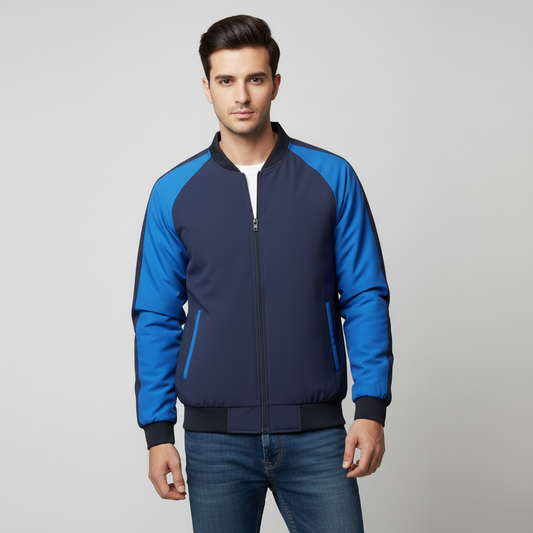 Men’s Navy & Royal Blue Bomber Jacket