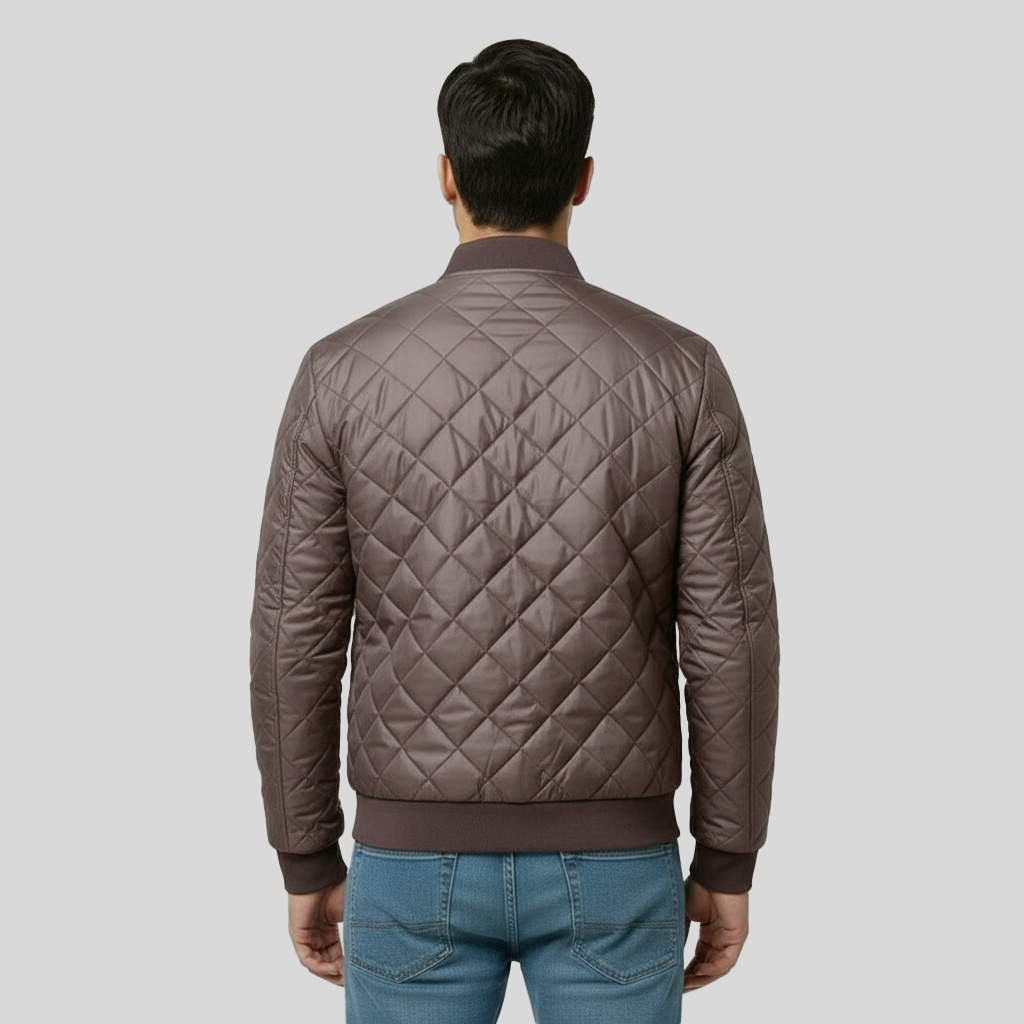 winter brown quilted jacket