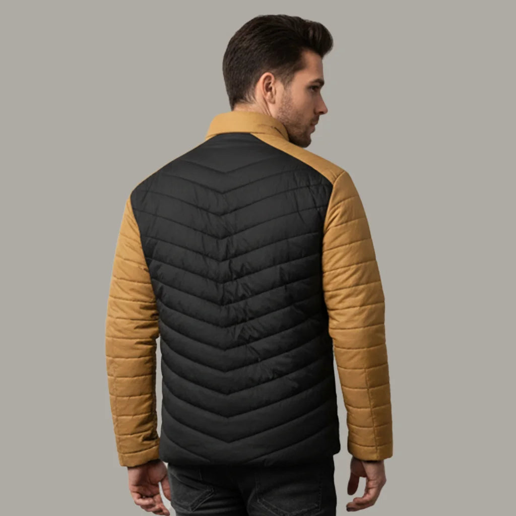  Mustard and Black winter Puffer Jacket