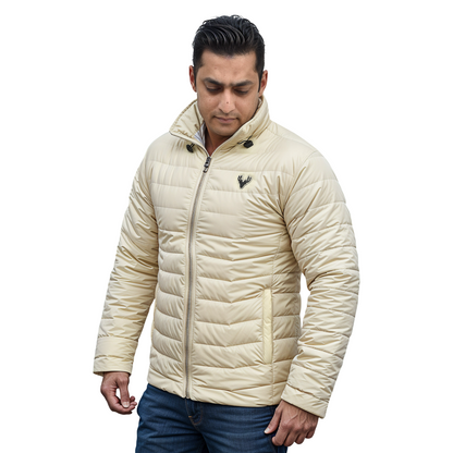 Premium cream puffer jacket for men
